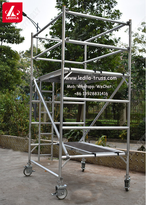 2.7m Height Removable Aluminum Scaffolding Tower Mobile Platform Working Ladder