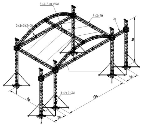 Lightweight Aluminum Alloy Truss Stage with Strong Support for Lighting and Sound